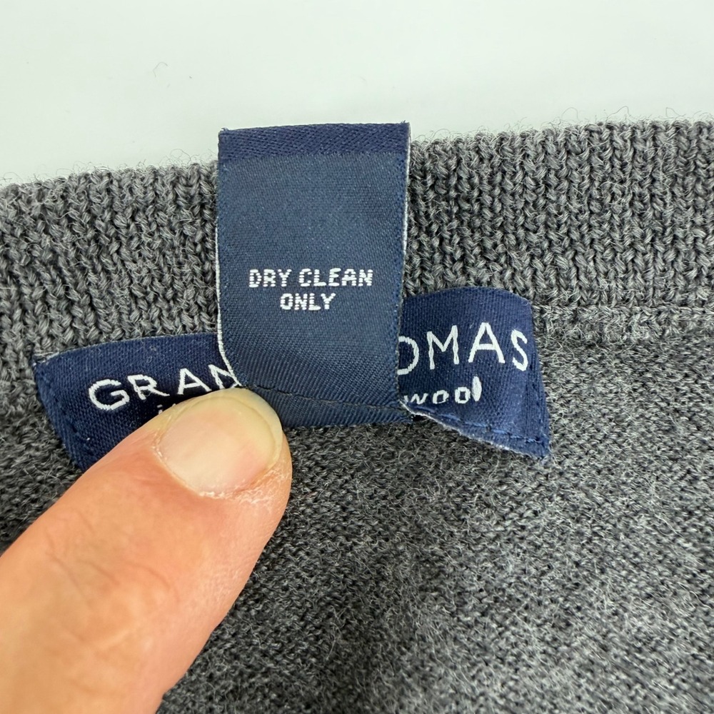 Grant Thomas Women Gray Wool Crew Neck Pullover Sweater Charcoal Size Medium - Picture 5 of 8
